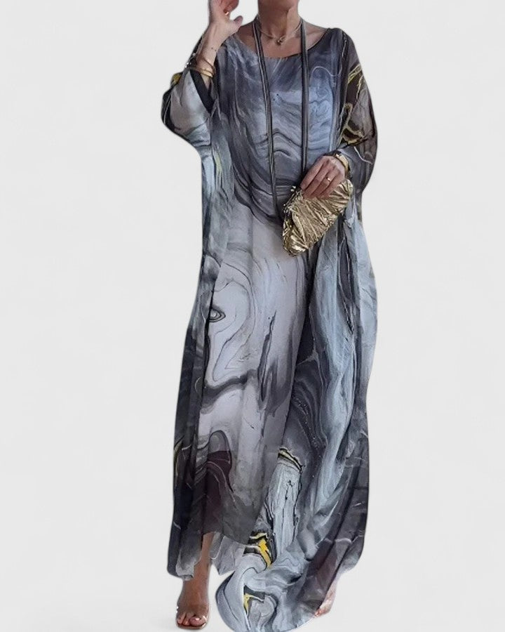 Brielle-Anne | Abstract Print Caftan Maxi Dress