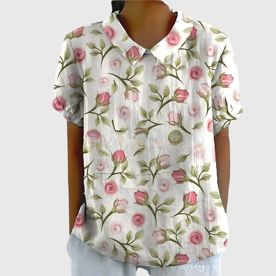 Morag | Floral Print Blouse with Collar