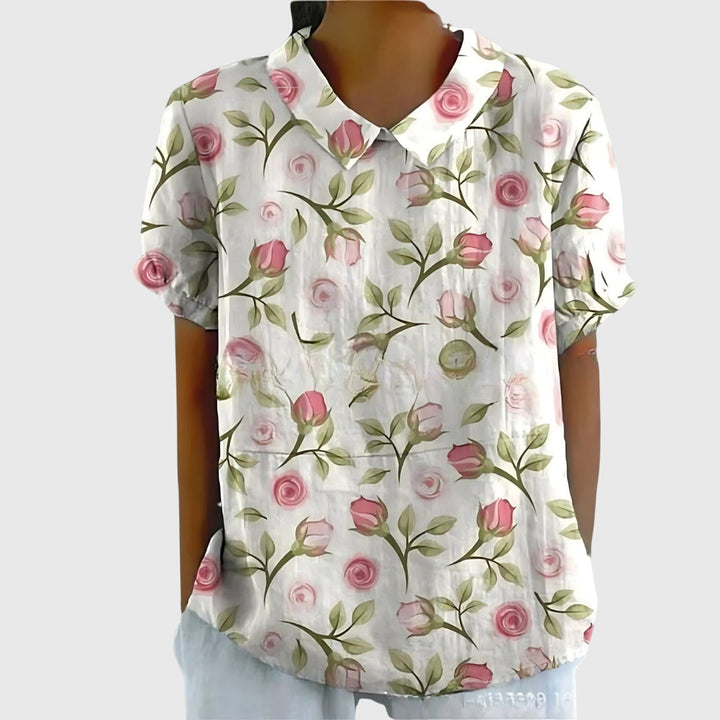 Morag | Floral Print Blouse with Collar