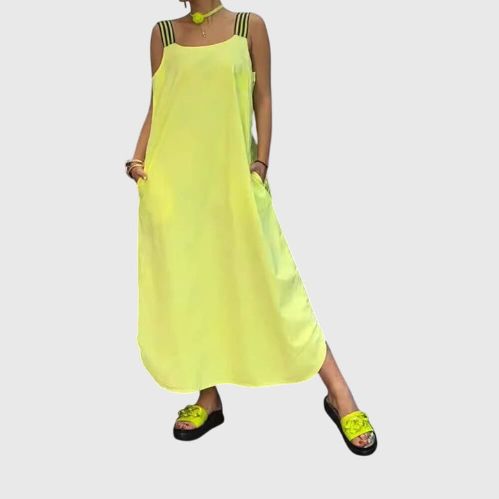 Cosette | Sleeveless Strappy Maxi Dress with Pockets