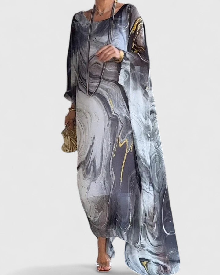 Brielle-Anne | Abstract Print Caftan Maxi Dress