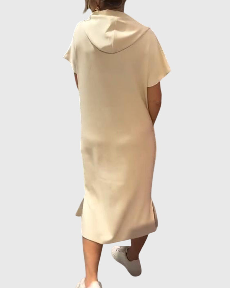 Audreen | Casual Hooded Midi Dress