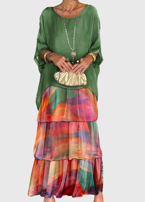 Calliandra | Tiered Print Maxi Dress