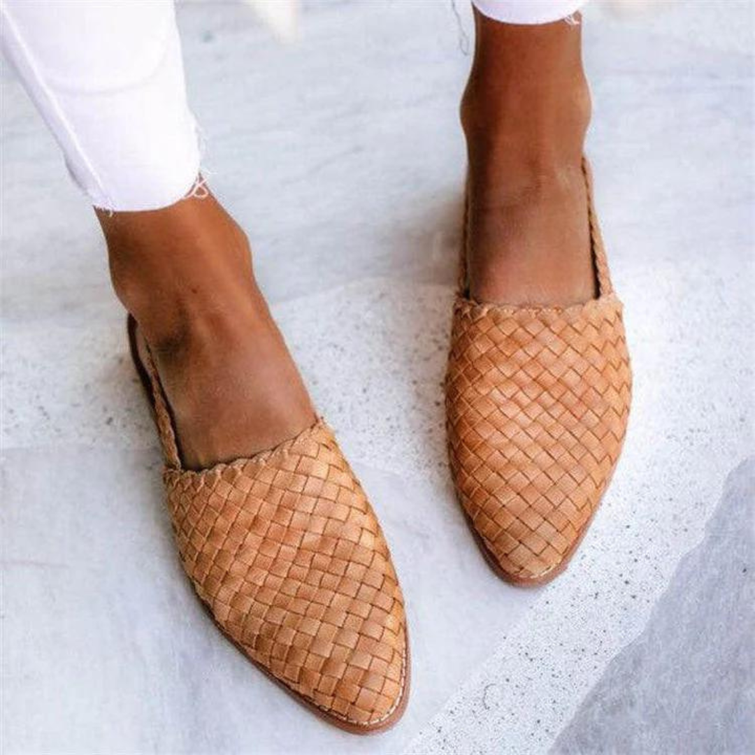 Aubrie | Woven Slingback Closed Loafers