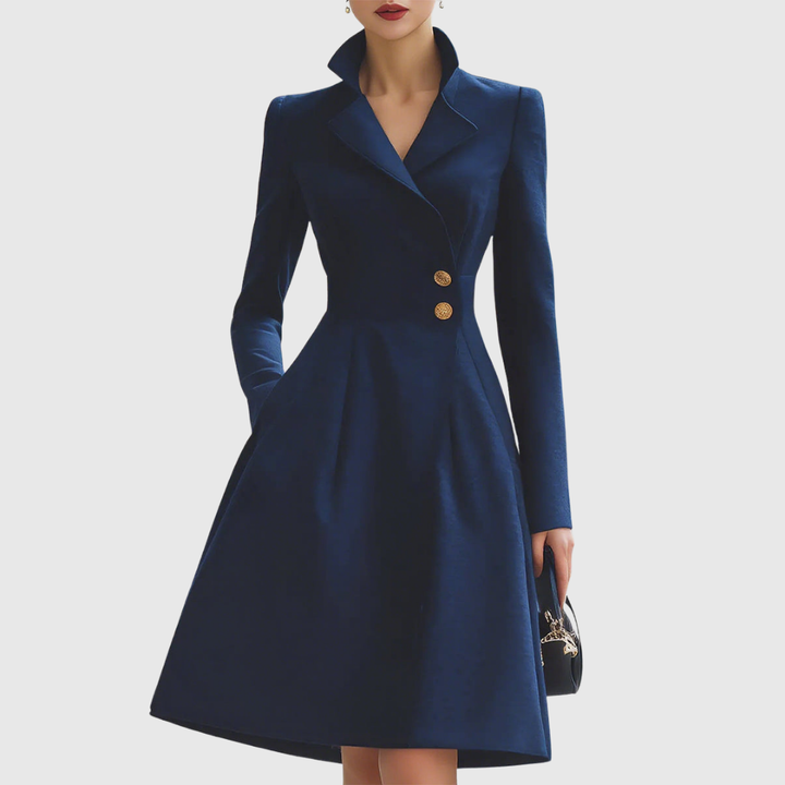 Cleopatrae | Navy Blue Tailored A Line Dress