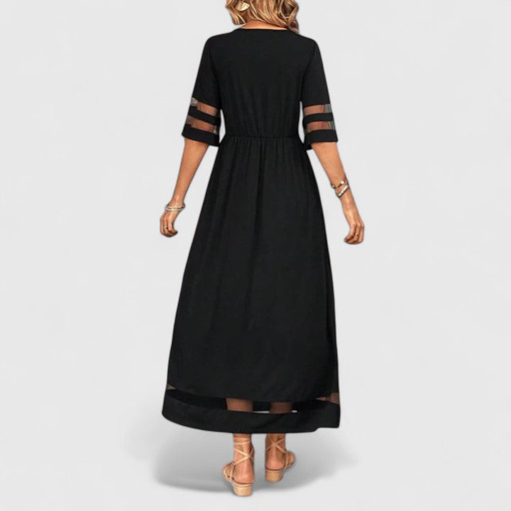 Marlowe | Empire Waist Maxi Dress with Mesh Sleeves