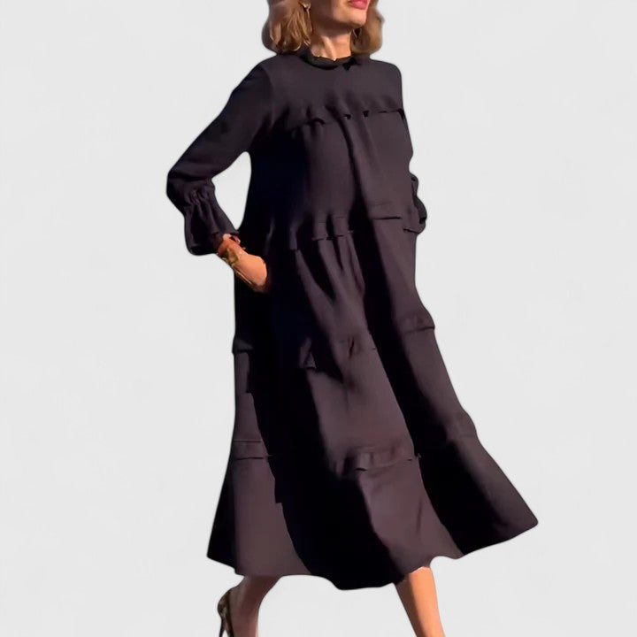 Petra | Layered Ruffle Midi Dress