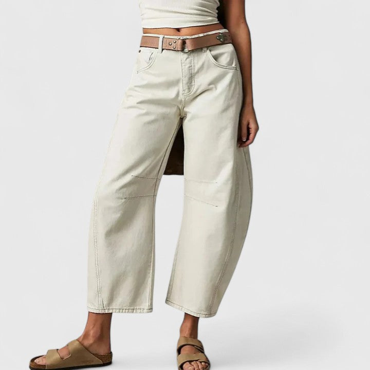 Betsy | Wide Leg Barrel Jeans with Pockets