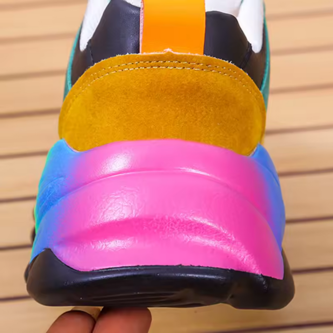 Kate | Colorblock Platform Sneakers Lace-Up