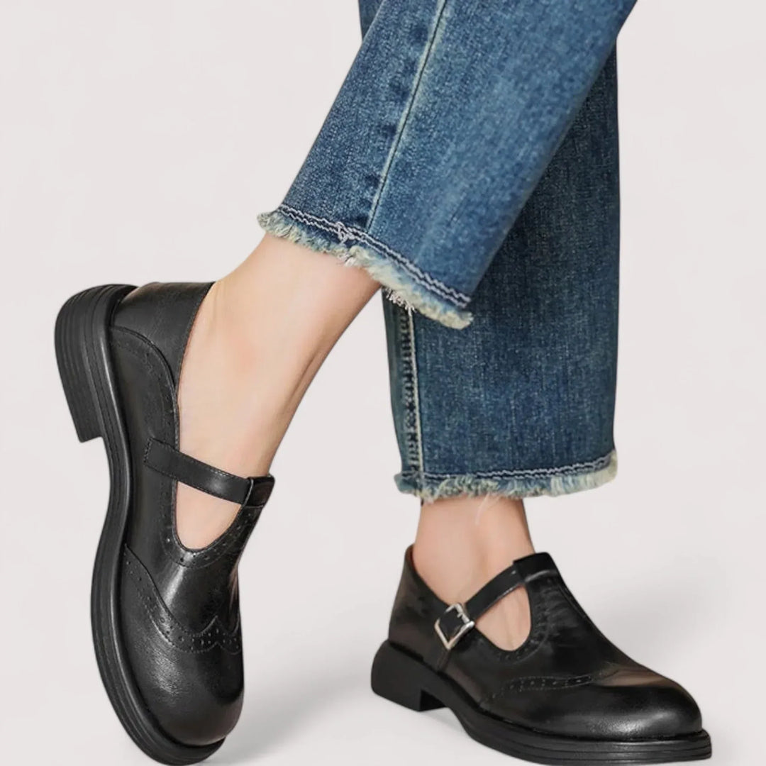 Dianne | Brogue T-Strap Mary Jane Shoes