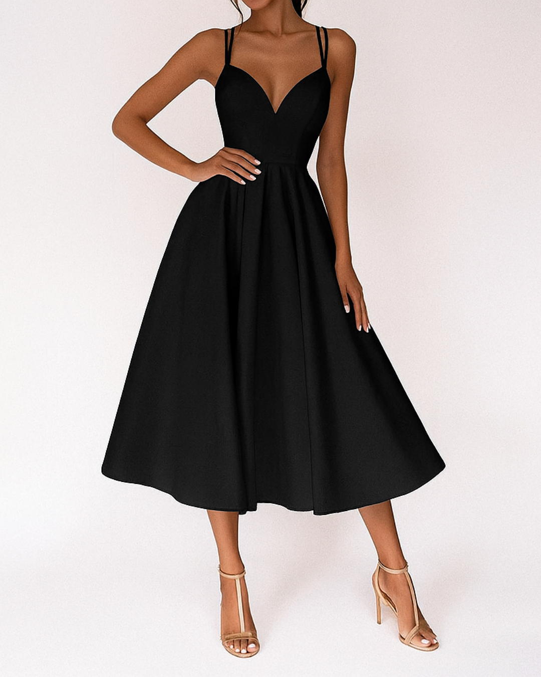 Cordeliane | Sweetheart Neckline A Line Midi Dress