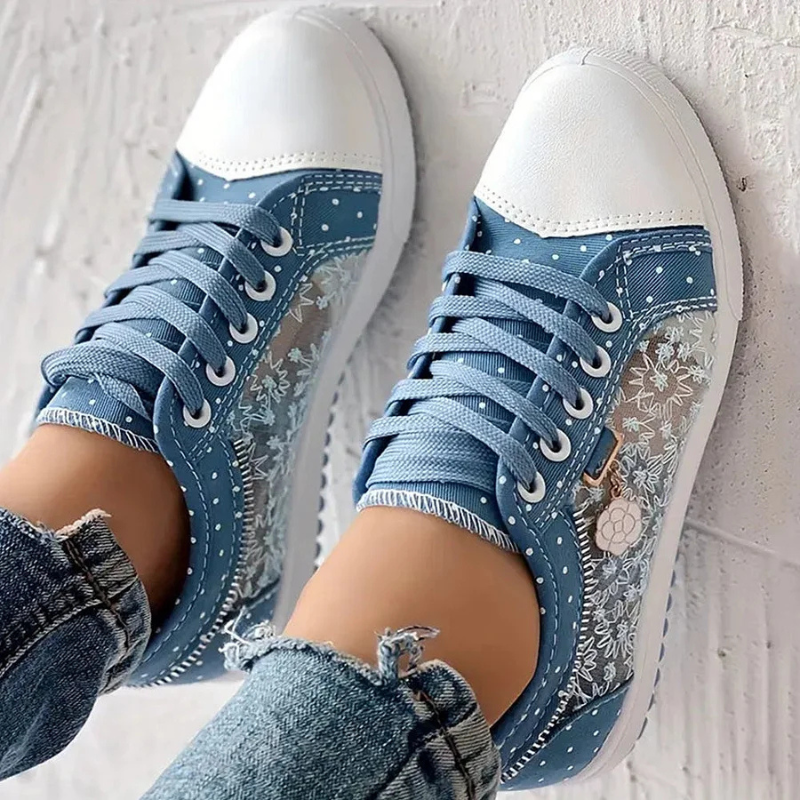 Spencer | Floral Mesh Lace-Up Sneakers