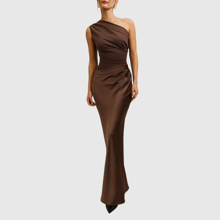 Della | Satin One Shoulder Gown Dress