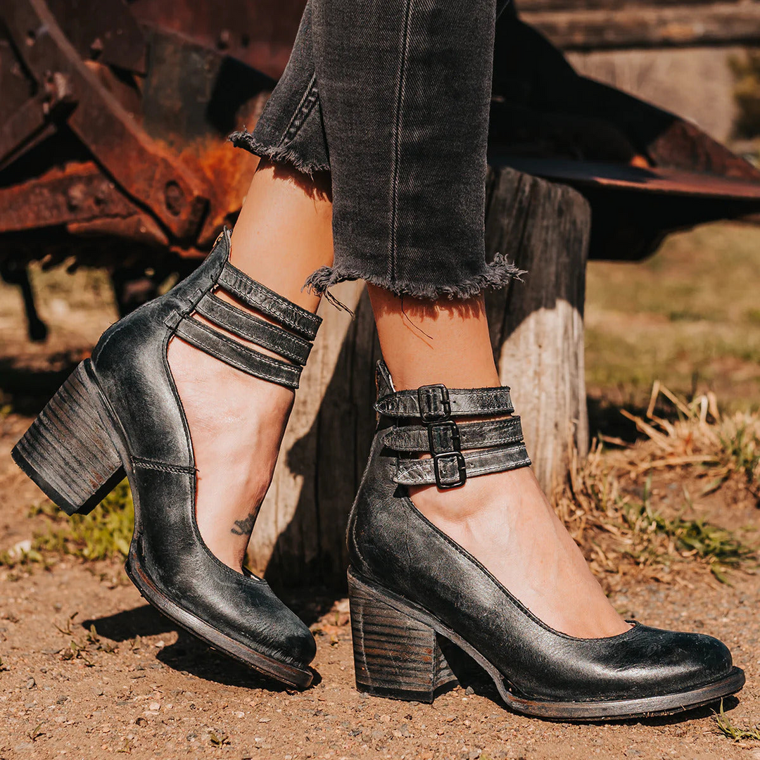 Emmeline | Multi-Strap Block Heel Ankle Boots