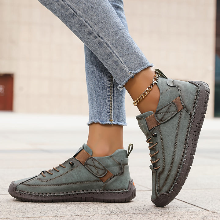Teagan | Lace-Up Padded High Tops with Stitching