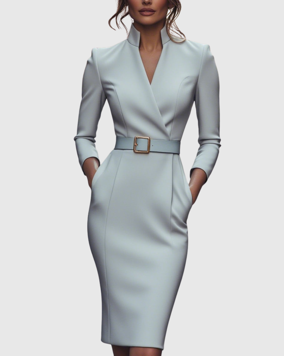 Deneen | Mock Wrap Midi Dress