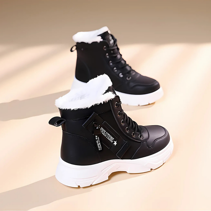 Marla | Lace-Up Faux Fur Lined Ankle Boots