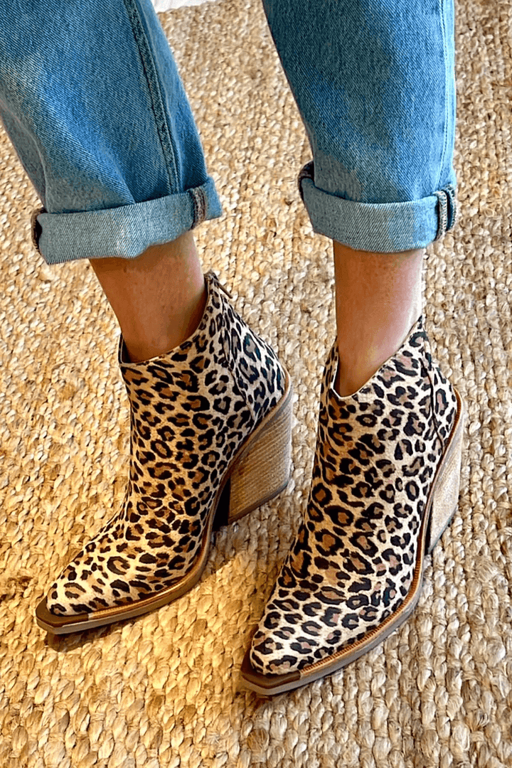 Rosetta | Leopard Print Block Heel Western Boots