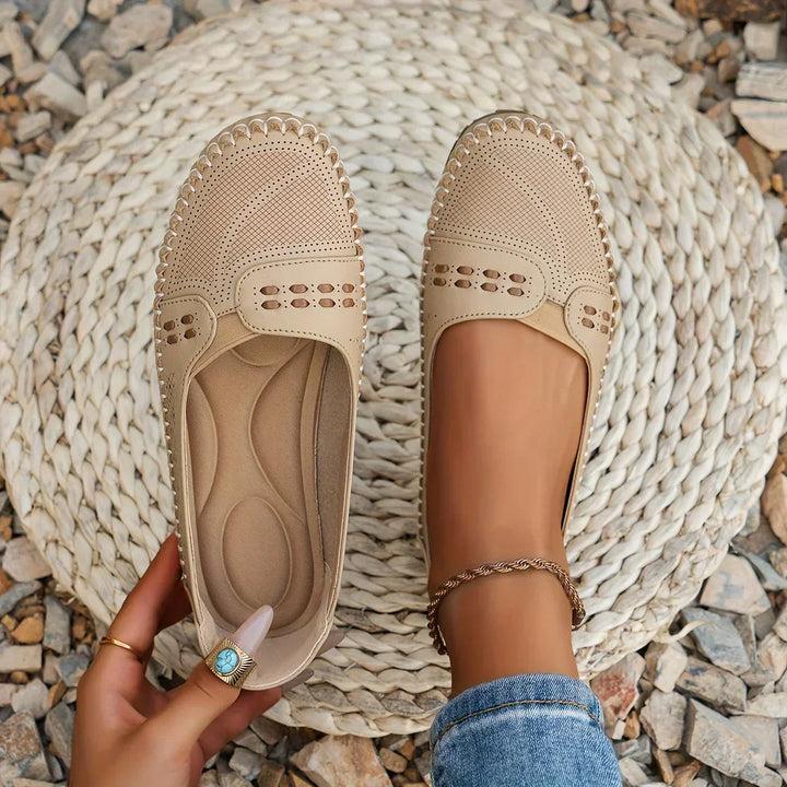 Mora | Perforated Slip-On Round Toe Flats