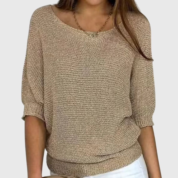 Julie | Lightweight Knit Sweater with Boat Neck