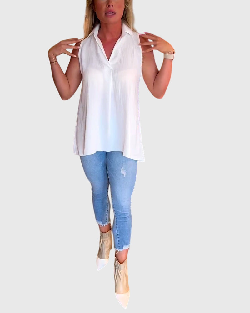 Allegra | Ruffled Sleeveless Top