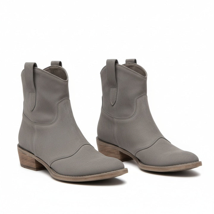 Christiana | Solid Western Ankle Boots with Block Heel