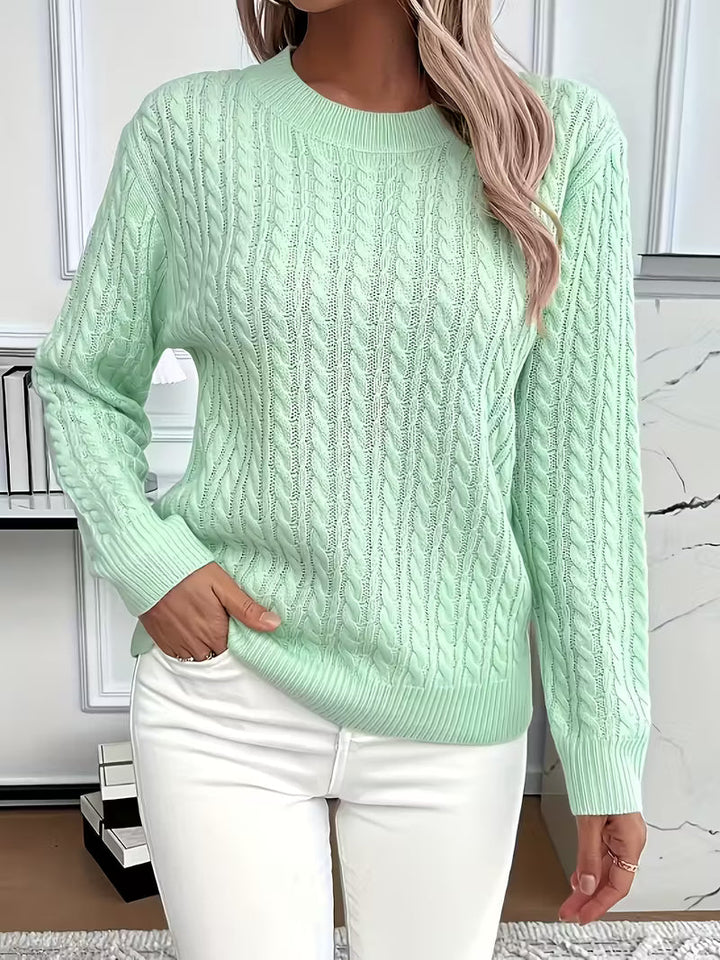 Eulalia | Cable Knit Sweater with Crew Neck