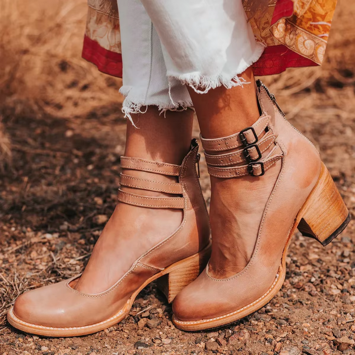 Emmeline | Multi-Strap Block Heel Ankle Boots