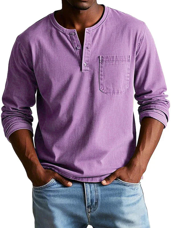 Cole | Casual Henley Long-Sleeve Shirt