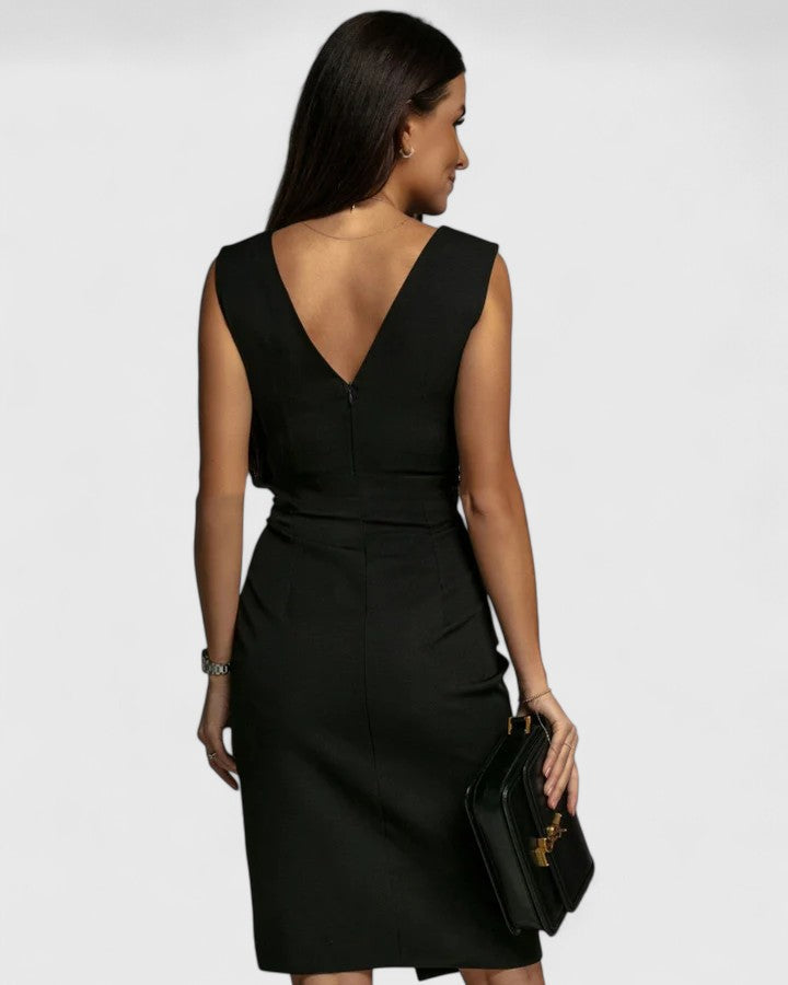 Faustina | Ruched V-Neck Bodycon Dress