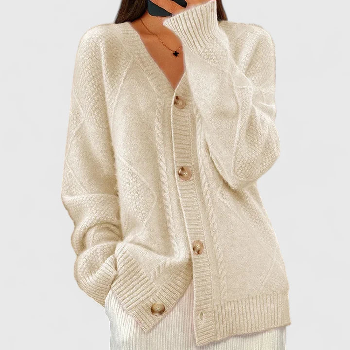 Ellie | Cable Knit Cardigan with Buttons