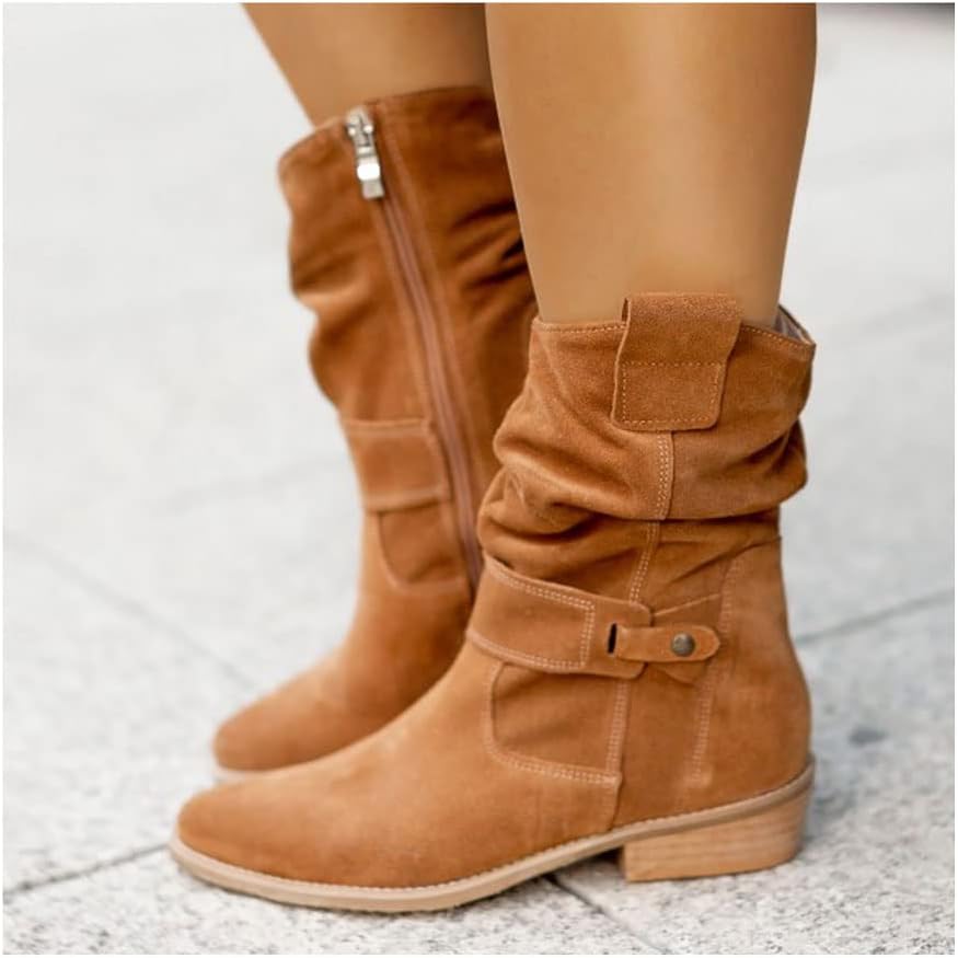 Maxima | Slouchy Knee-High Boots with Block Heel