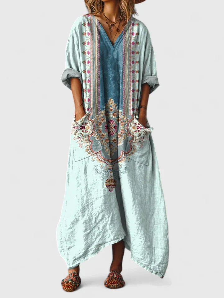 Bellatrixandrina | Bohemian Print Maxi Dress with Pockets