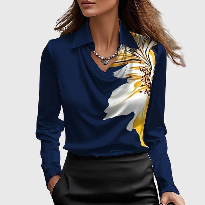 Atara | Pleated Neckline Elegant Blouse