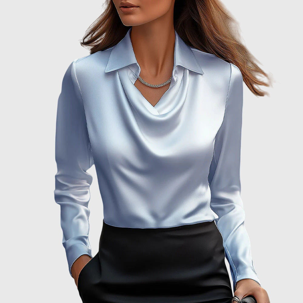 Atara | Pleated Neckline Elegant Blouse