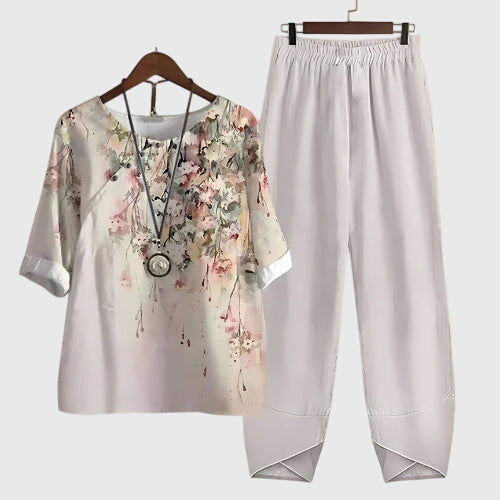 Macy | Butterfly Print Two Piece Set with Pants