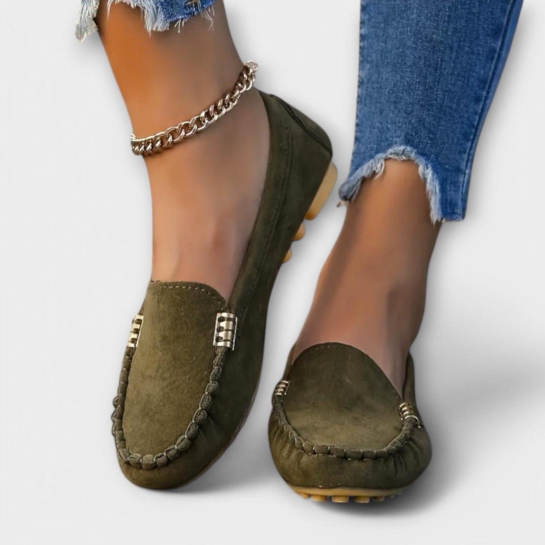 Karis | Slip-On Loafers with Stitched Detail