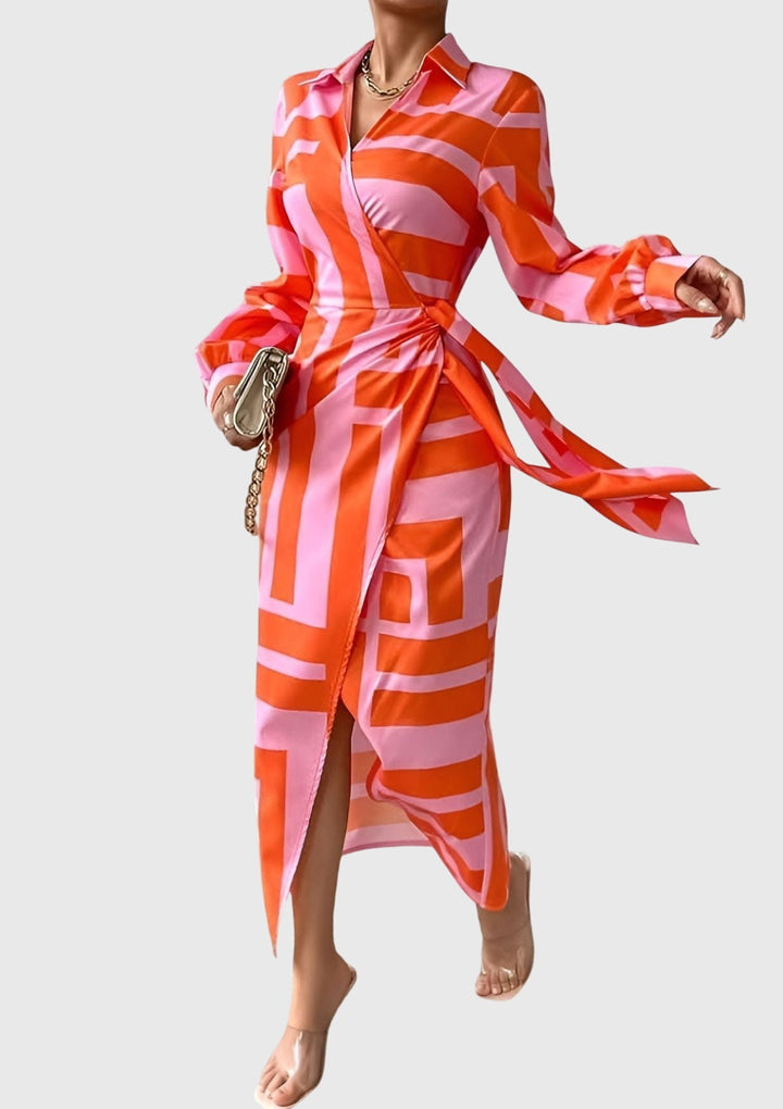 Mallory | Printed Wrap Midi Dress