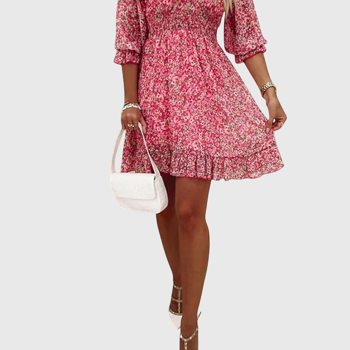 Elena | Floral Puff Sleeve Mini Dress