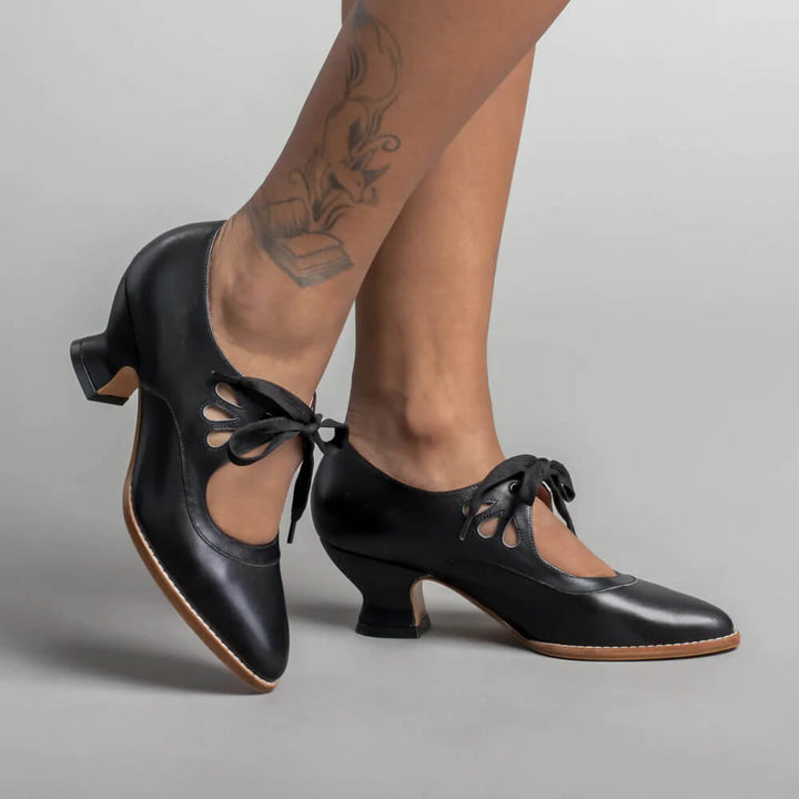 Suzanne | Lace-Up Vintage Mary Jane Heels
