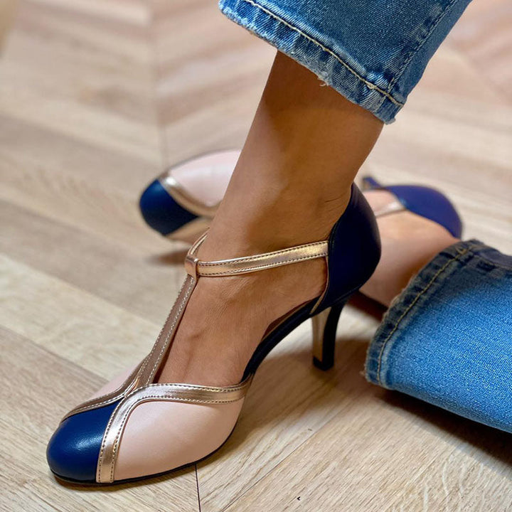 Gigi | Nude T-Strap Mary Jane Heels