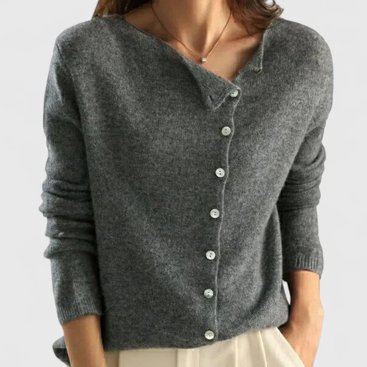 Ayla | Button Front Knit Cardigan with Collar