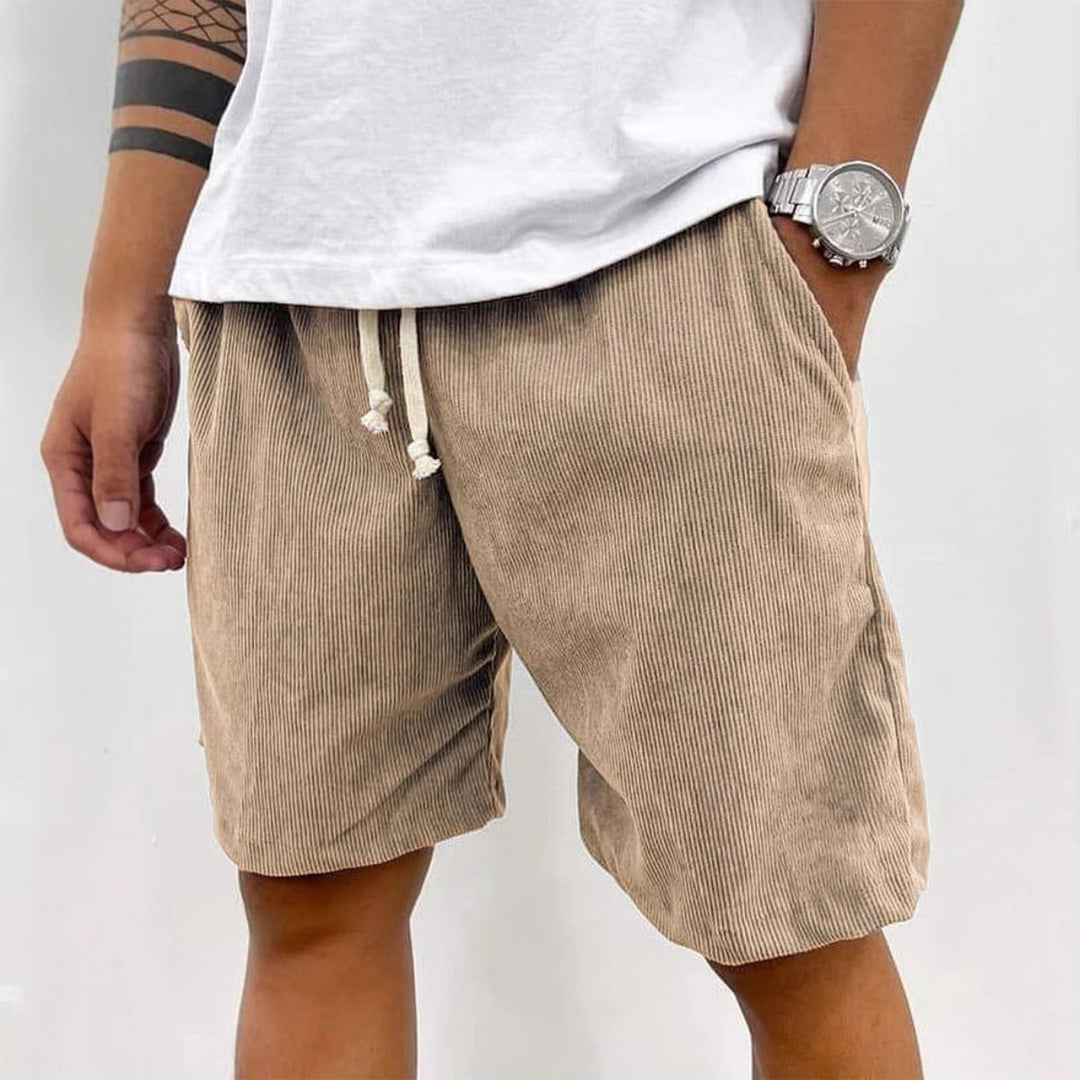 Brady | Striped Drawstring Knee Shorts