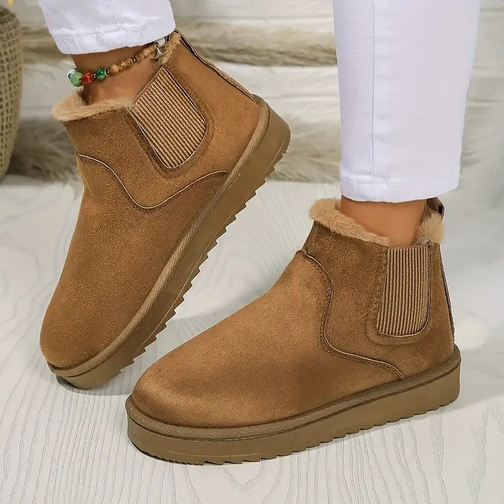 Karla | Faux Fur Lined Ankle Chelsea Boots