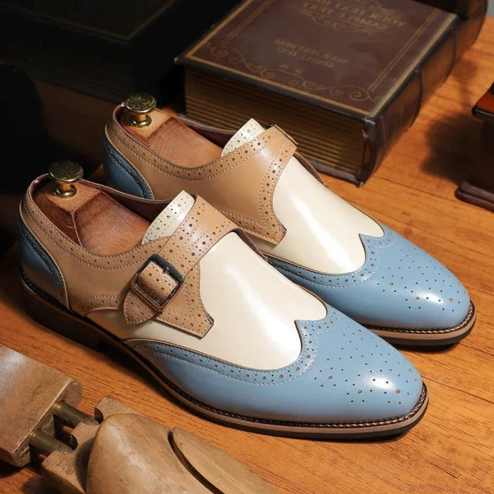 Colton | Two-Tone Monk Strap Shoes