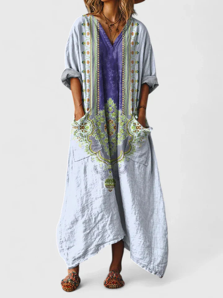 Bellatrixandrina | Bohemian Print Maxi Dress with Pockets