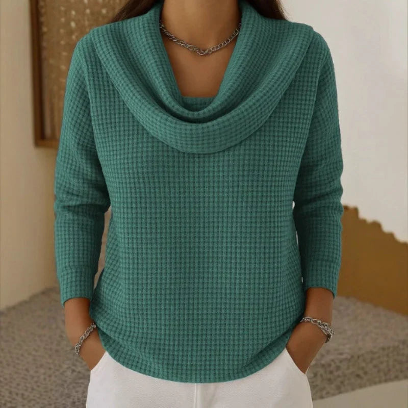 Jessie | Cowl Neck Waffle Knit Sweater