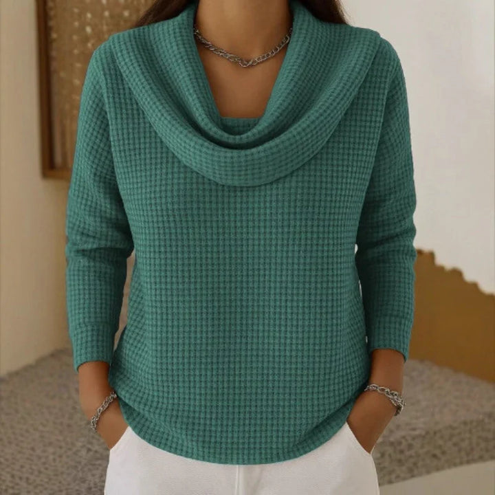 Jessie | Cowl Neck Waffle Knit Sweater