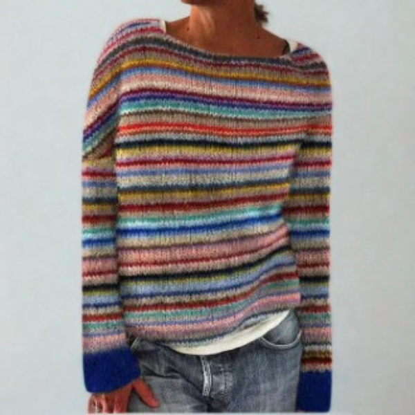 Gia | Fair Isle Sweater with Geometric Knit Pattern