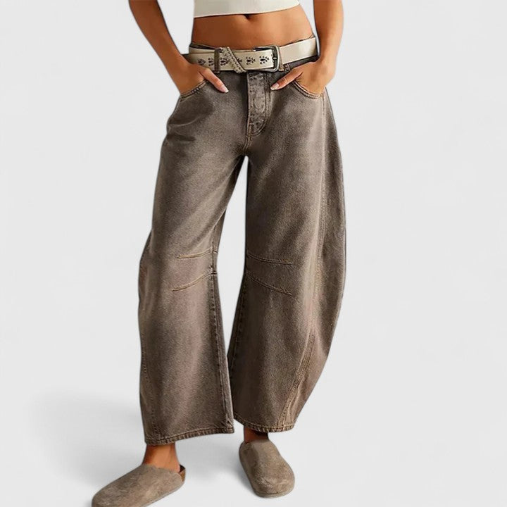 Betsy | Wide Leg Barrel Jeans with Pockets